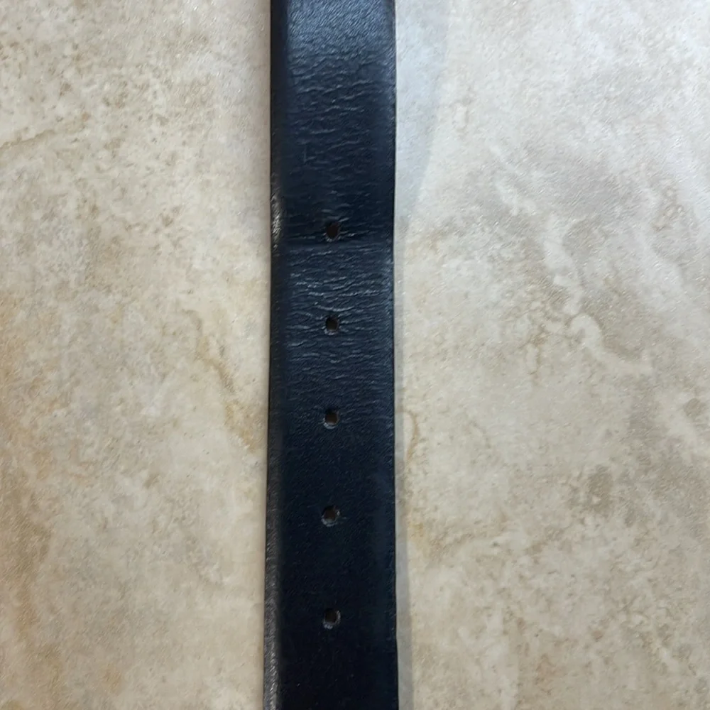 Johnston & Murphy Dress Belt Silver Tone Buckle Made in USA Black Size 38